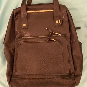 Steve Madden Black Patent Leather Backpack